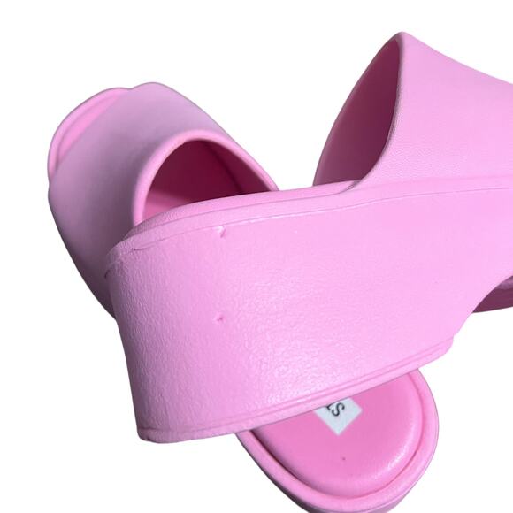 Steve Madden Pink Slinky Platform Slide Sandals Size 8 - Picture 7 of 8